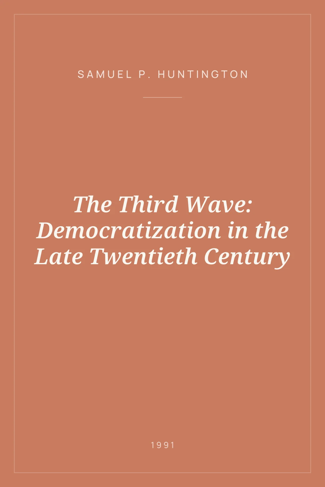Portada de The Third Wave: Democratization in the Late Twentieth Century