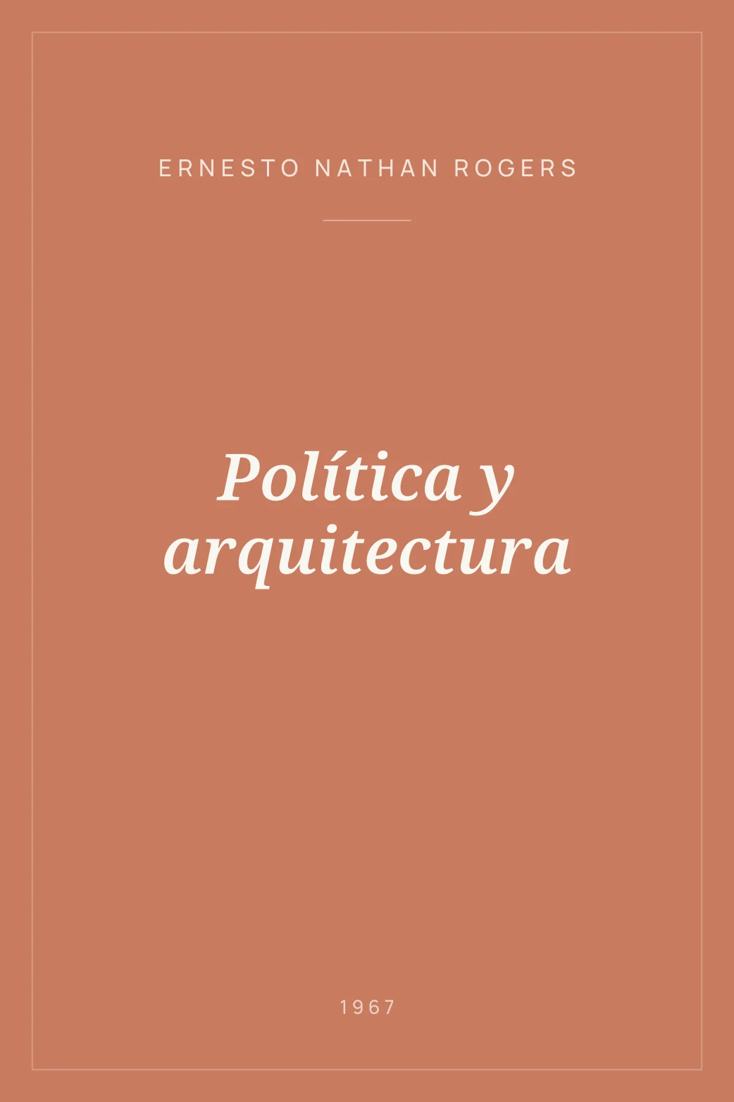Portada de Política y arquitectura