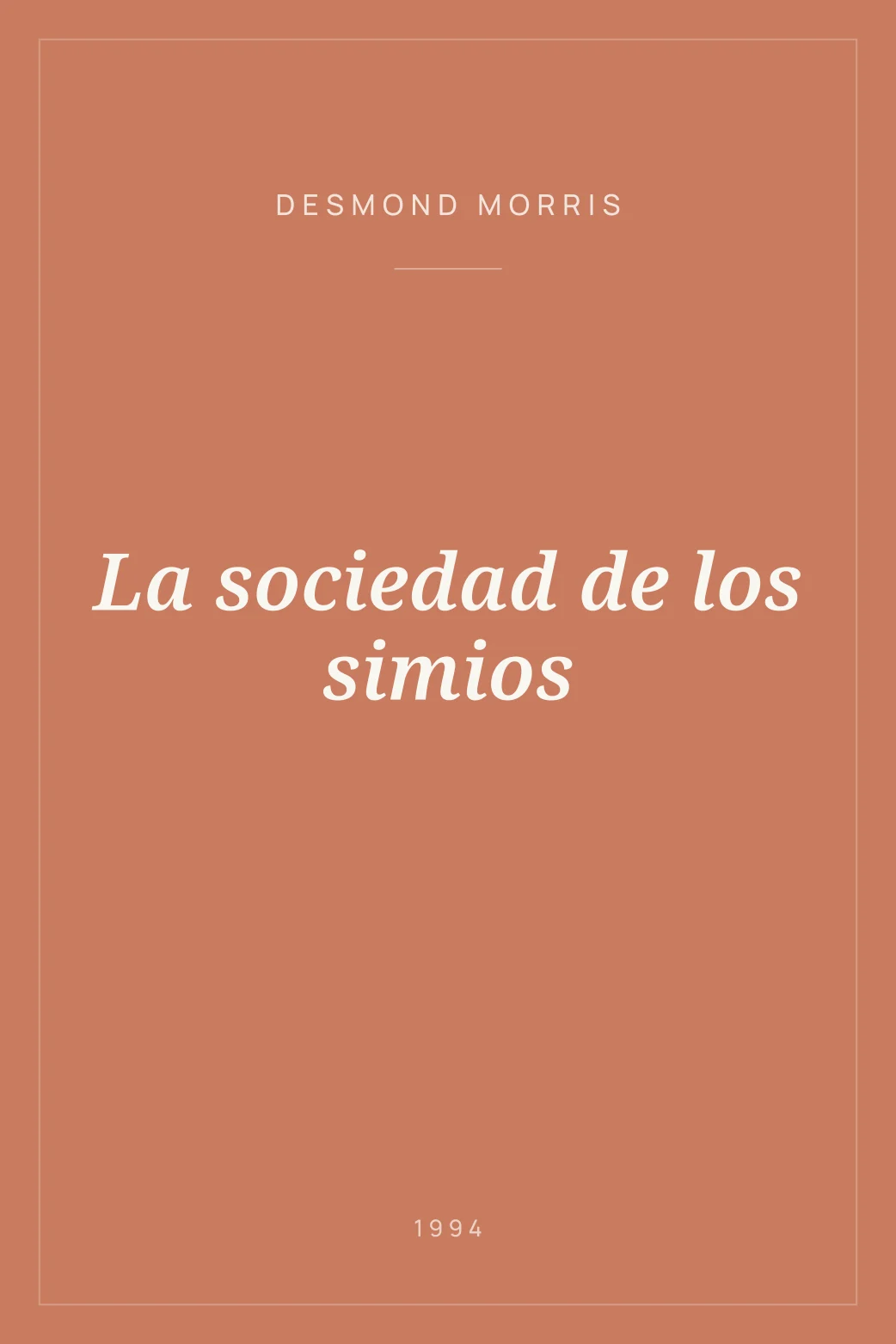 Portada de La sociedad de los simios