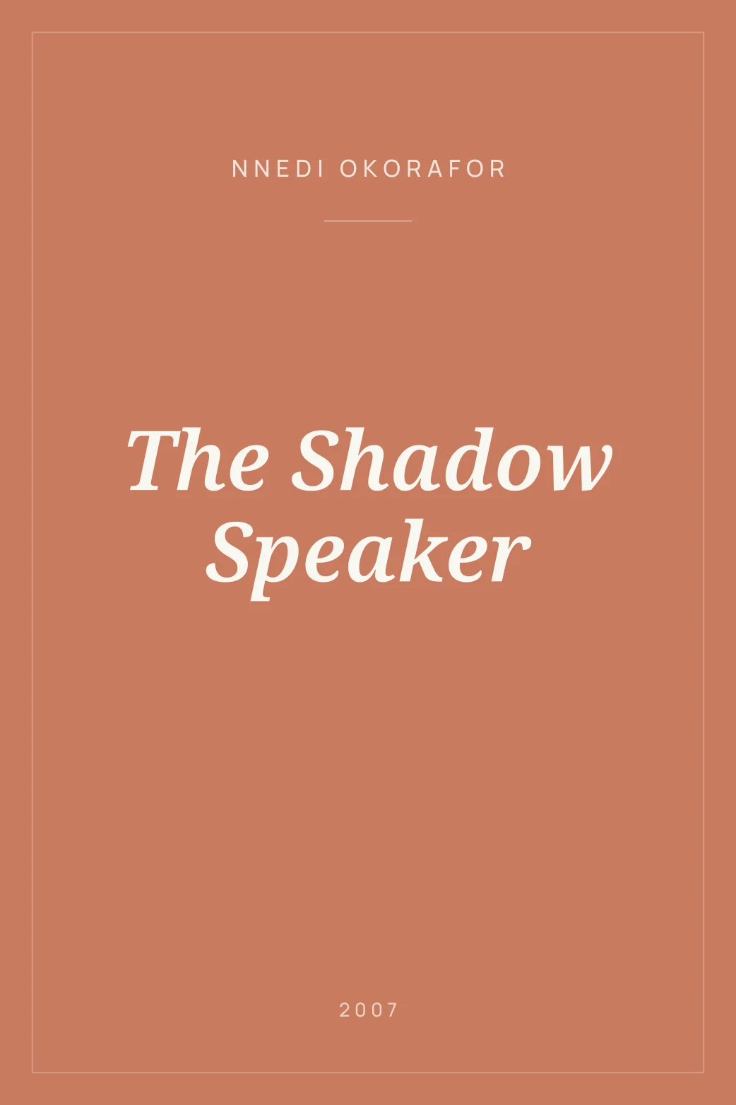 Portada de The Shadow Speaker