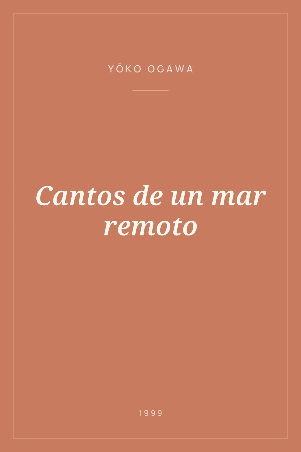 Portada de Cantos de un mar remoto