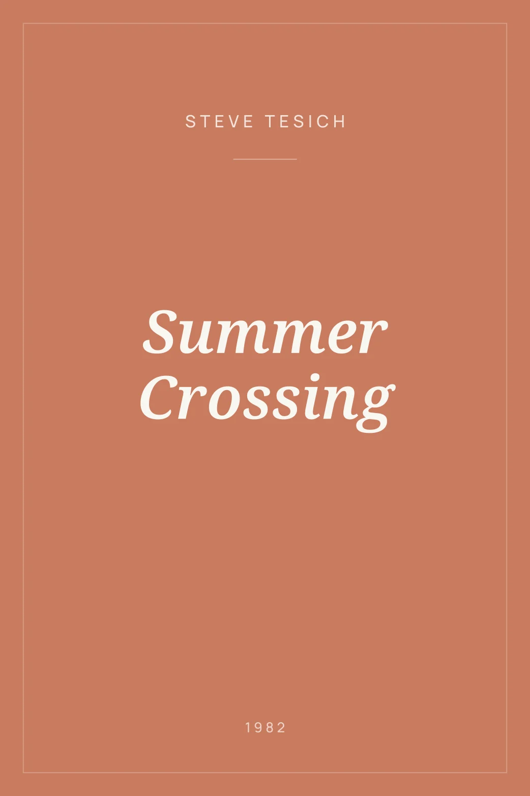 Portada de Summer Crossing