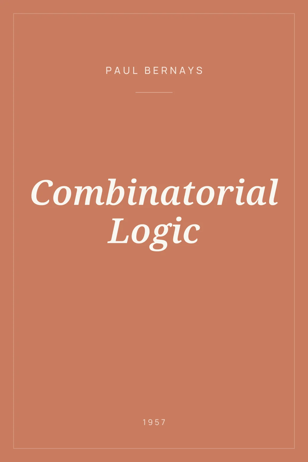 Portada de Combinatorial Logic