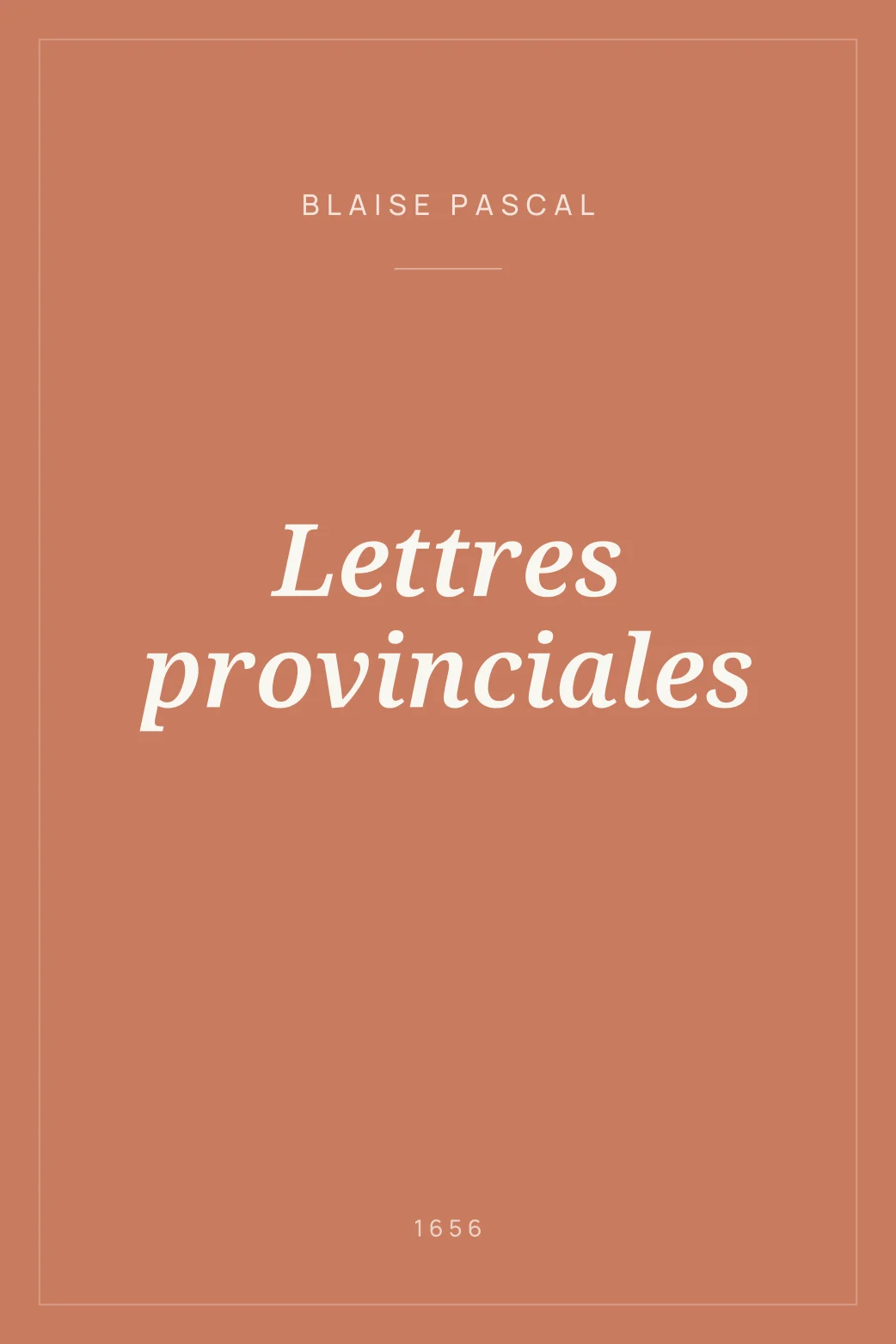Portada de Lettres provinciales