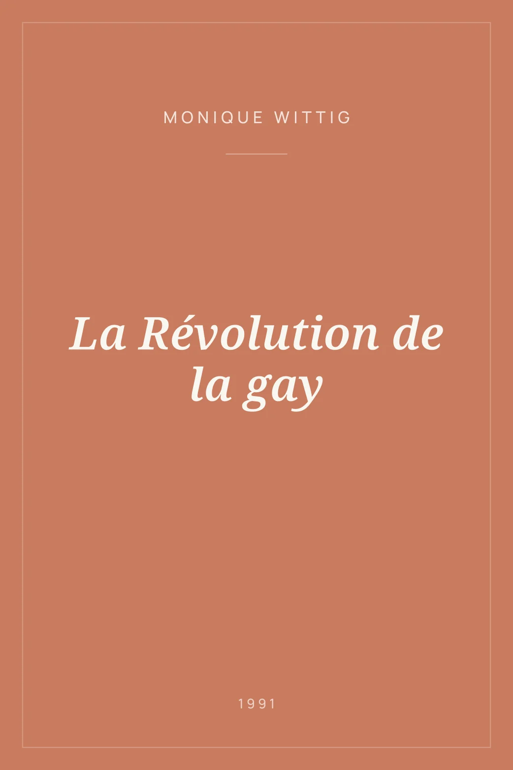 Portada de La Révolution de la gay