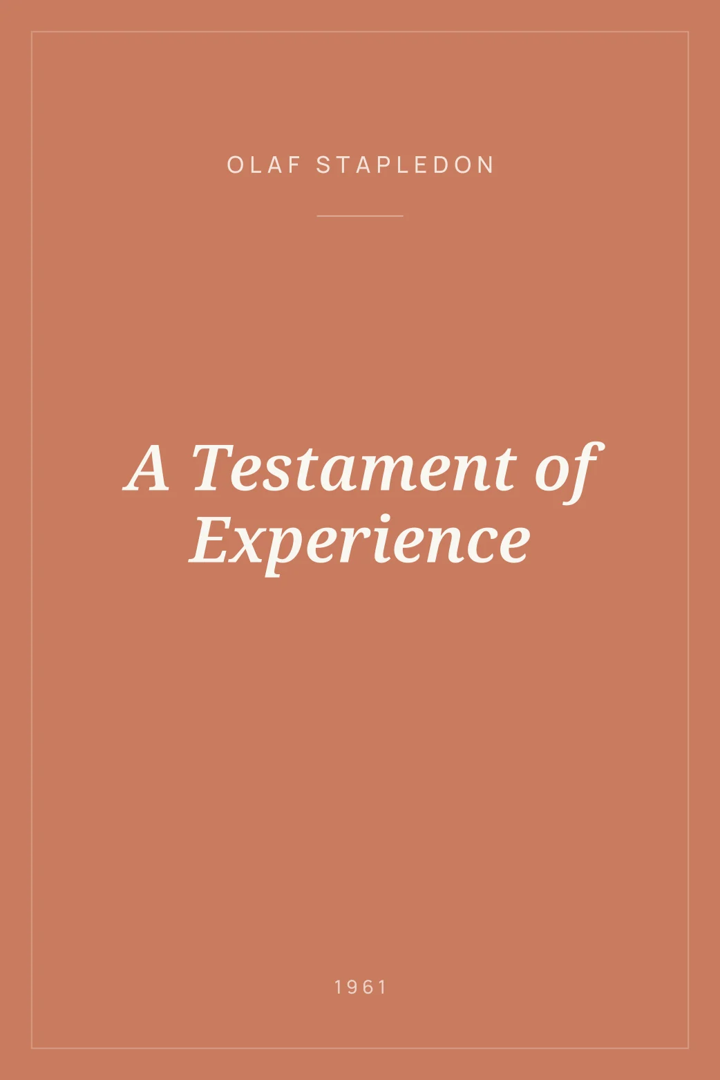 Portada de A Testament of Experience