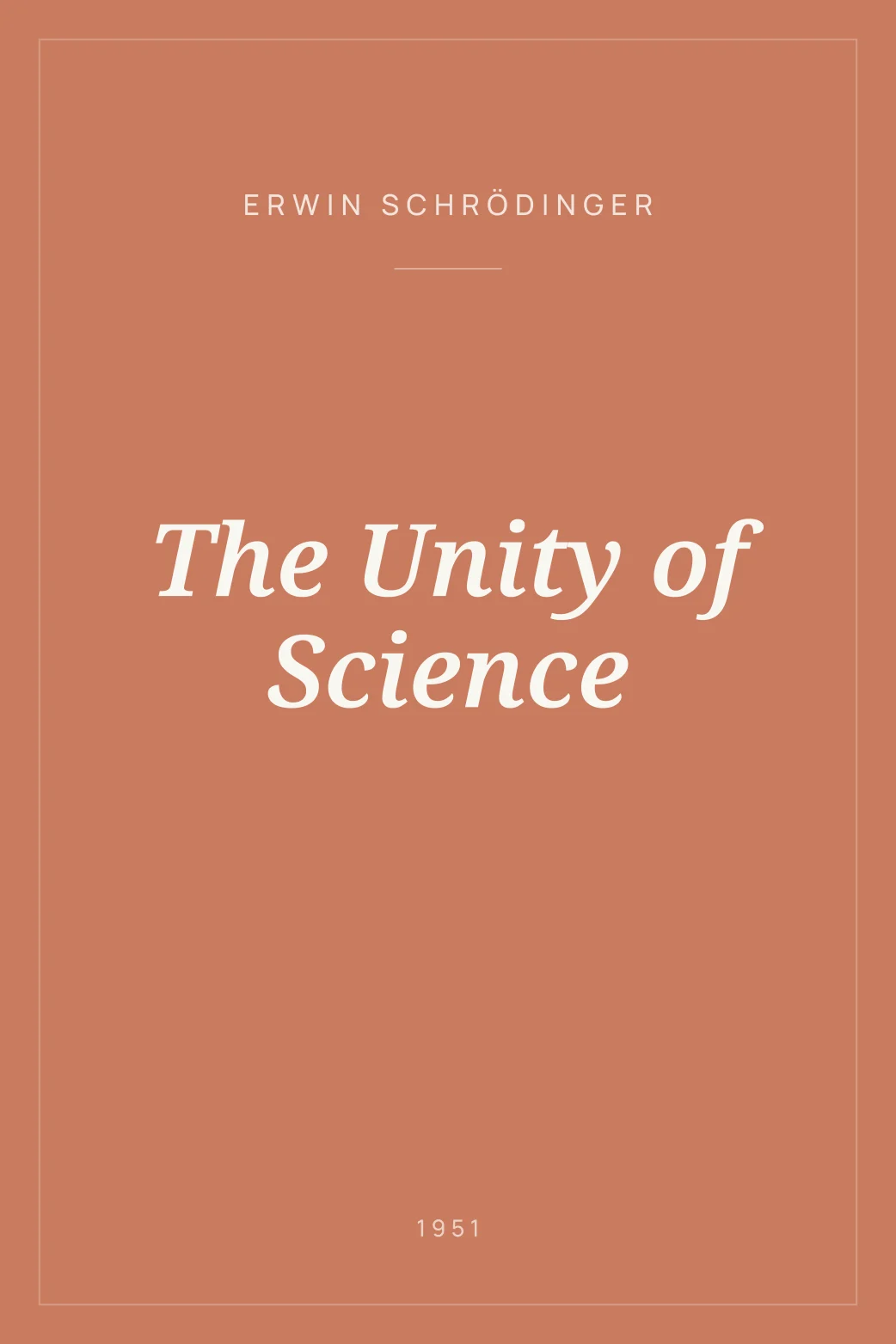 Portada de The Unity of Science