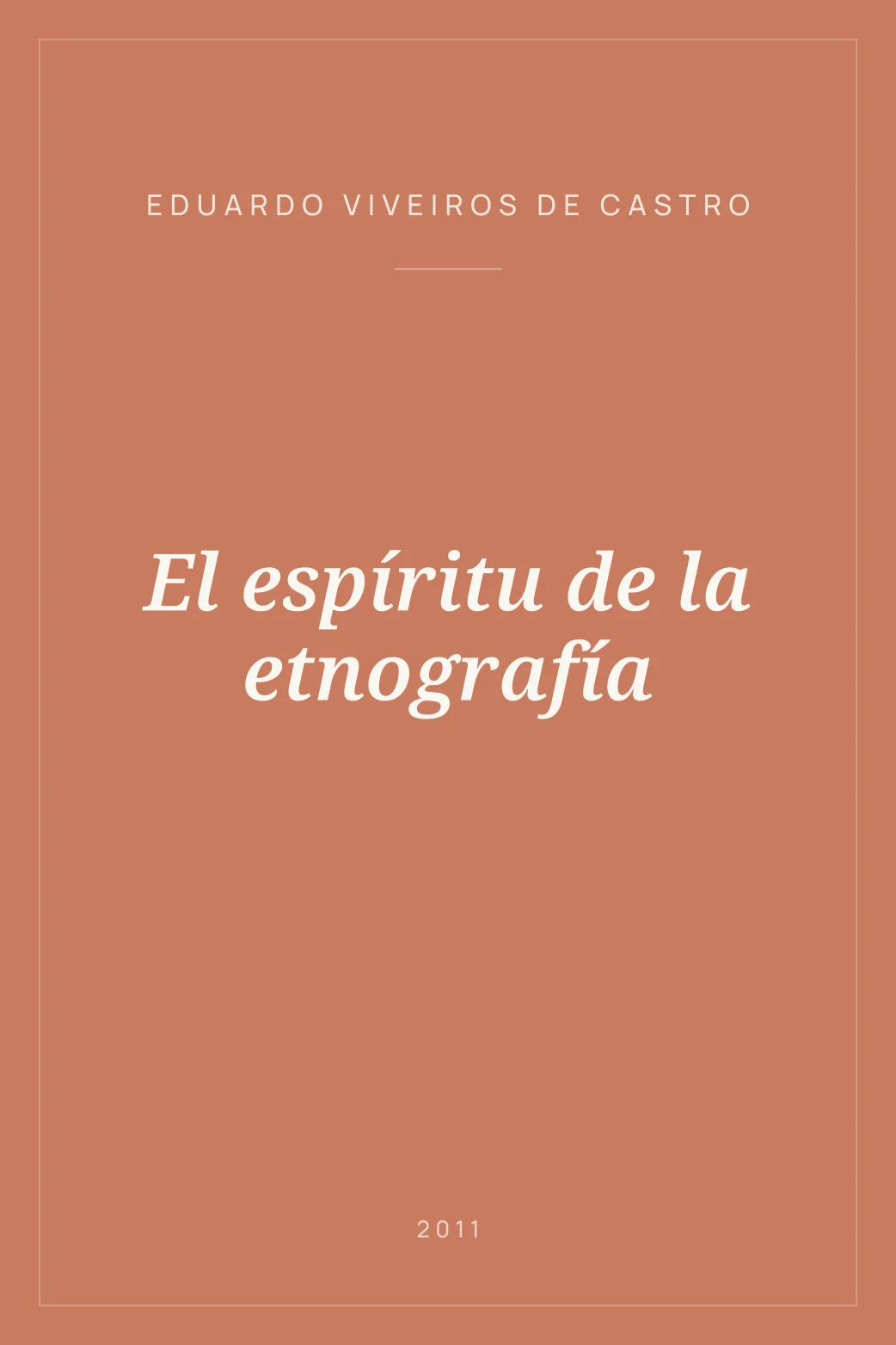 Portada de El espíritu de la etnografía