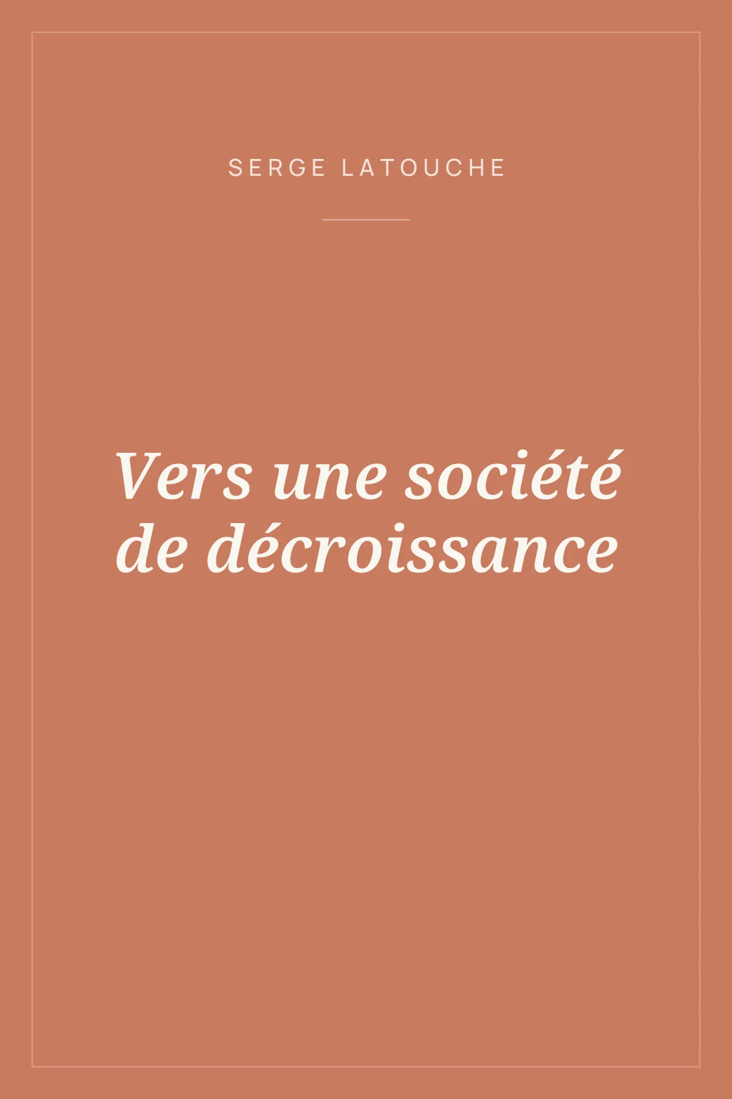 Portada de Vers une société de décroissance