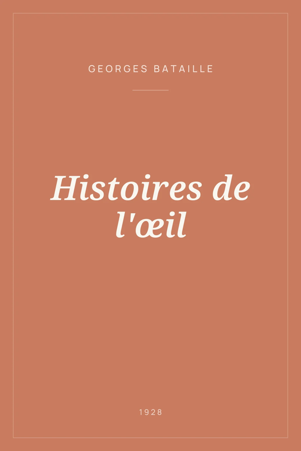 Portada de Histoires de l'œil