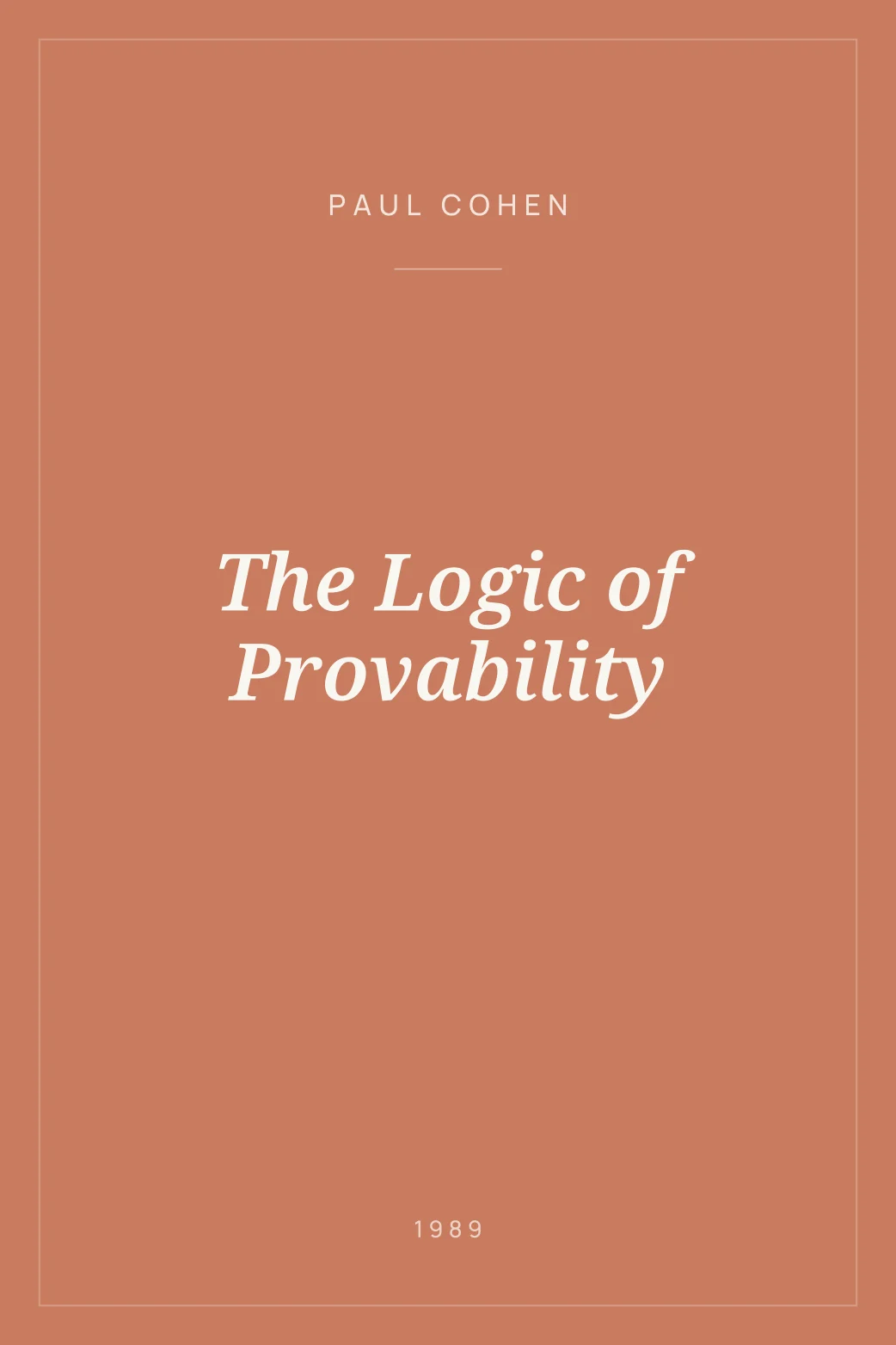 Portada de The Logic of Provability