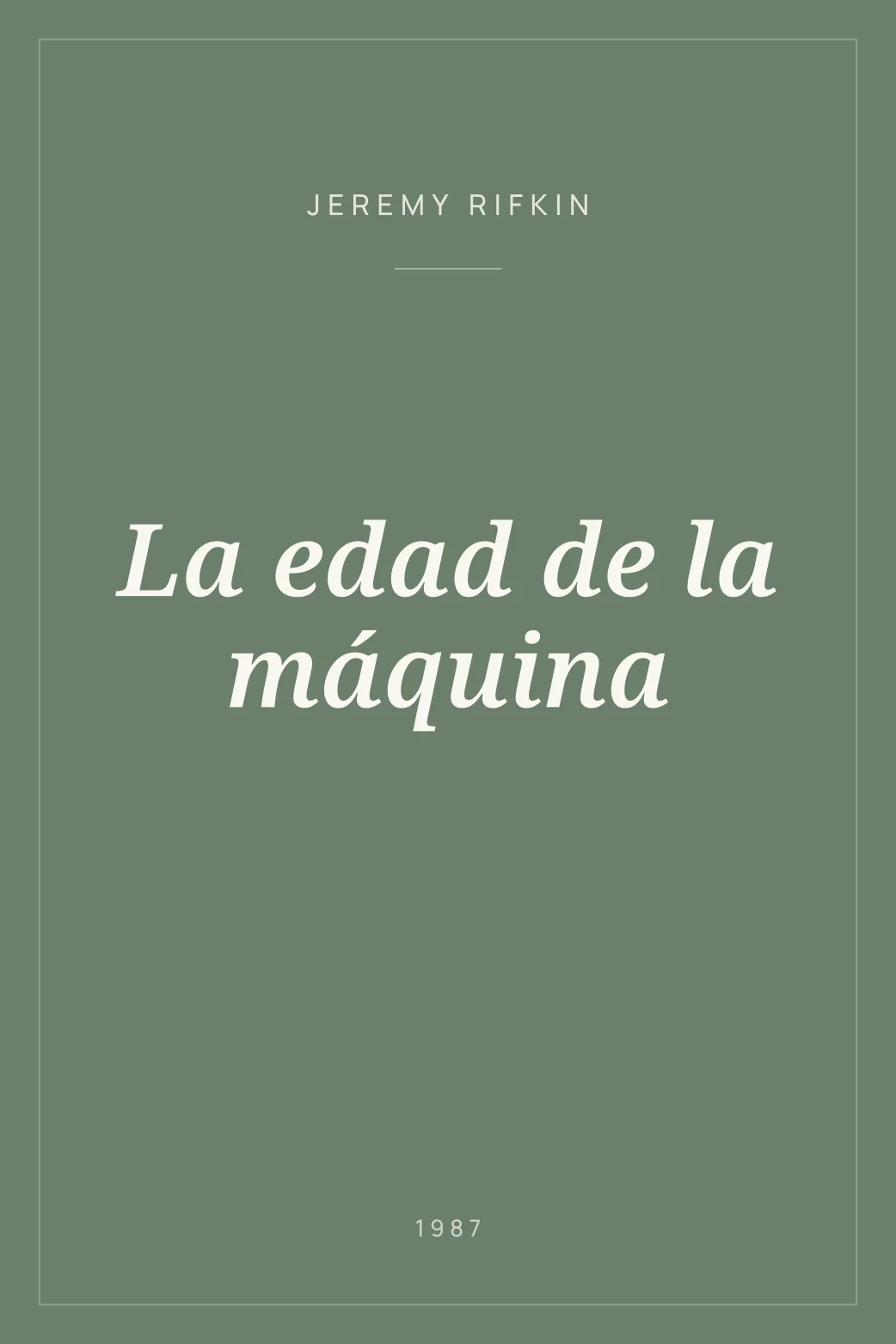 Portada de La edad de la máquina