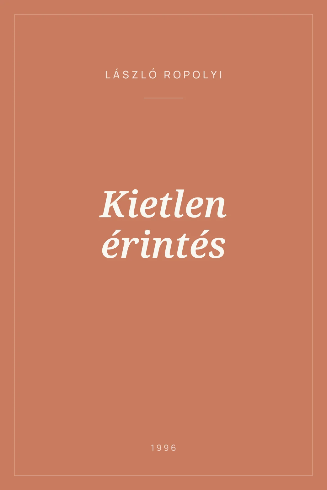 Portada de Kietlen érintés