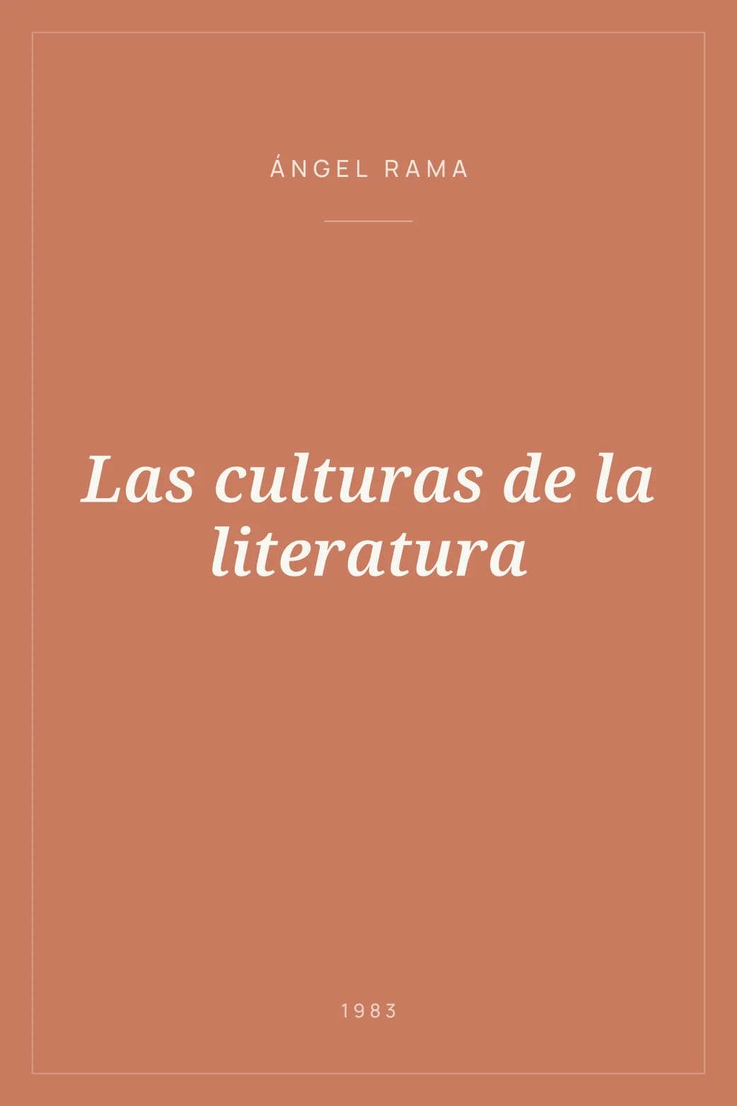 Portada de Las culturas de la literatura