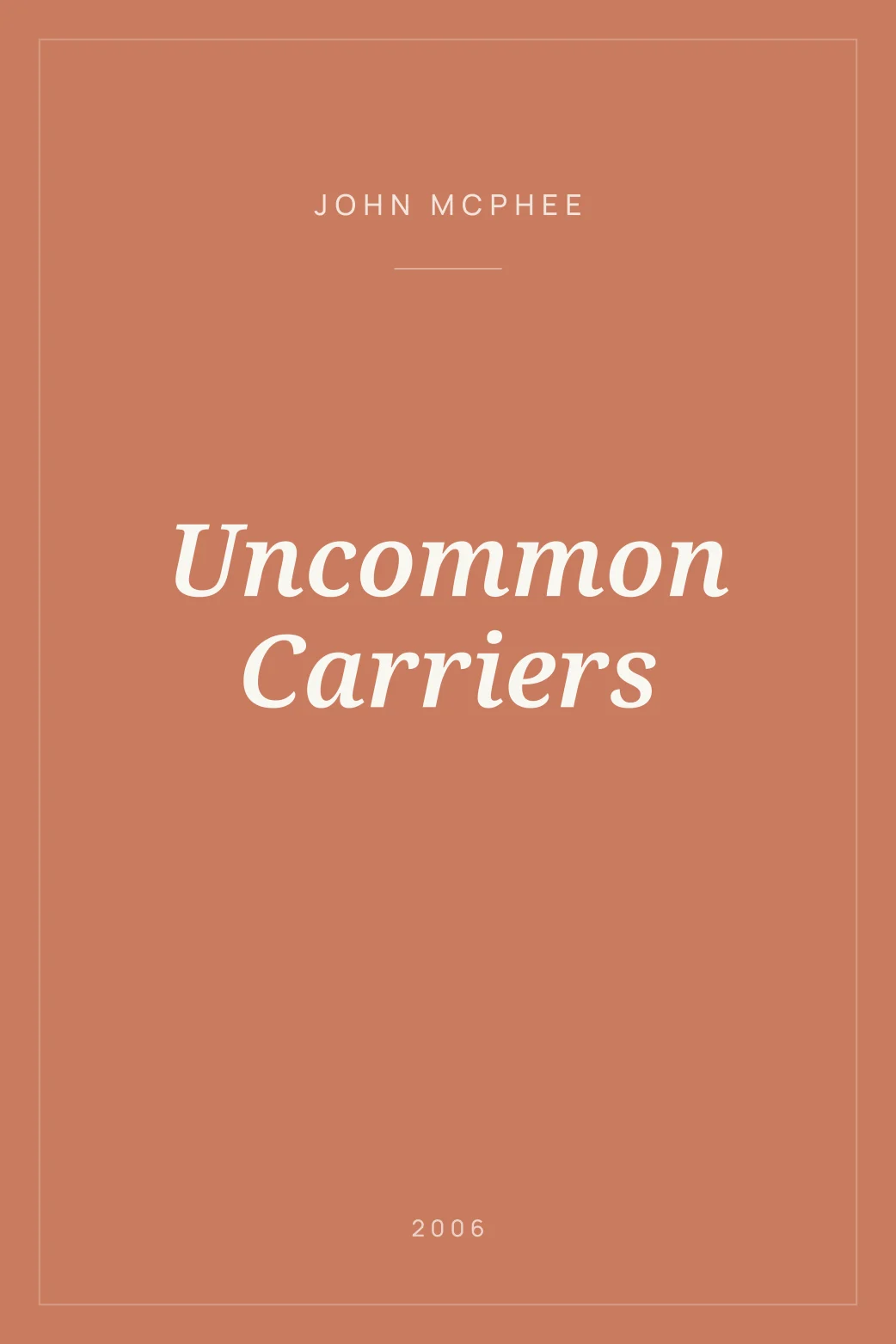 Portada de Uncommon Carriers