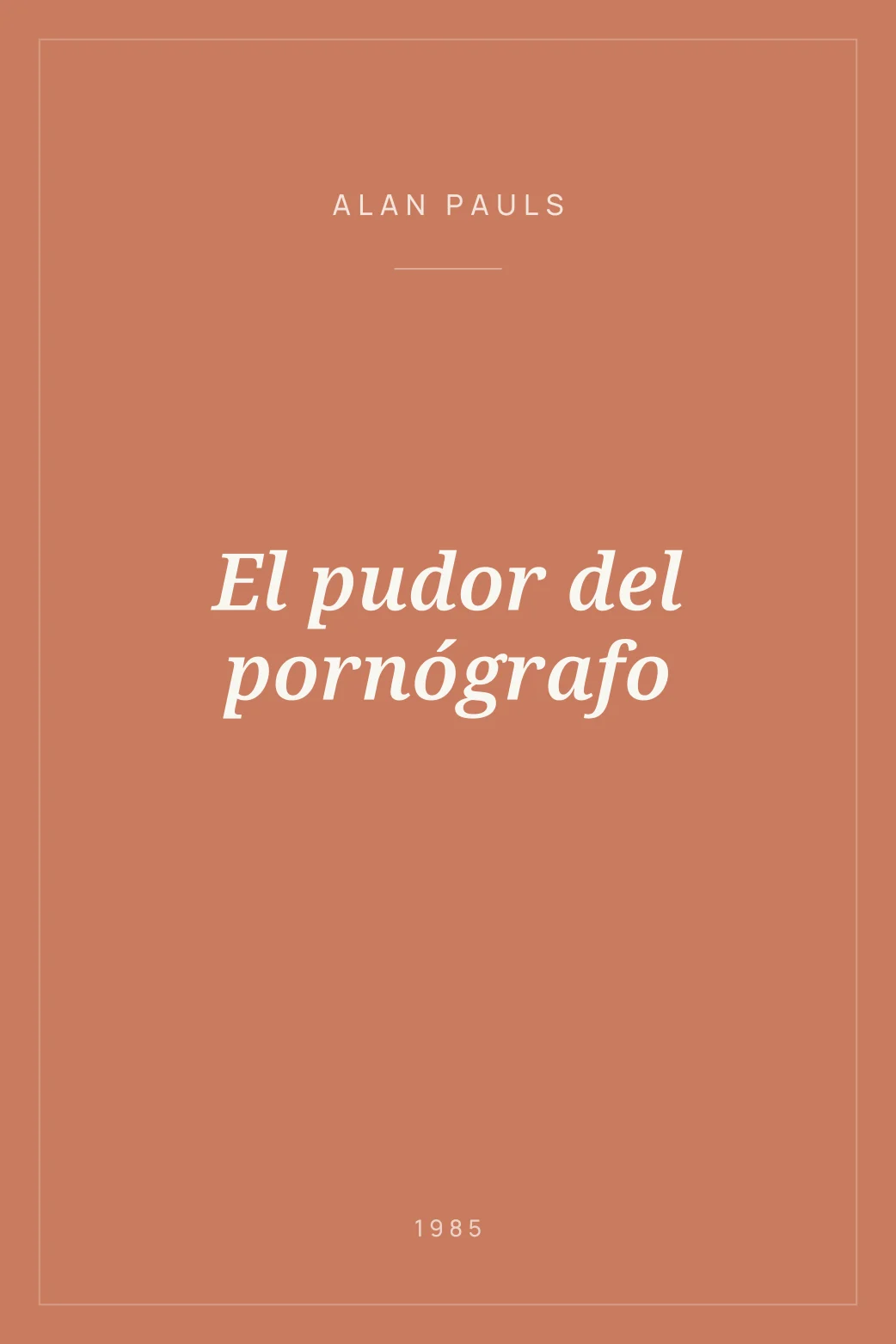 Portada de El pudor del pornógrafo