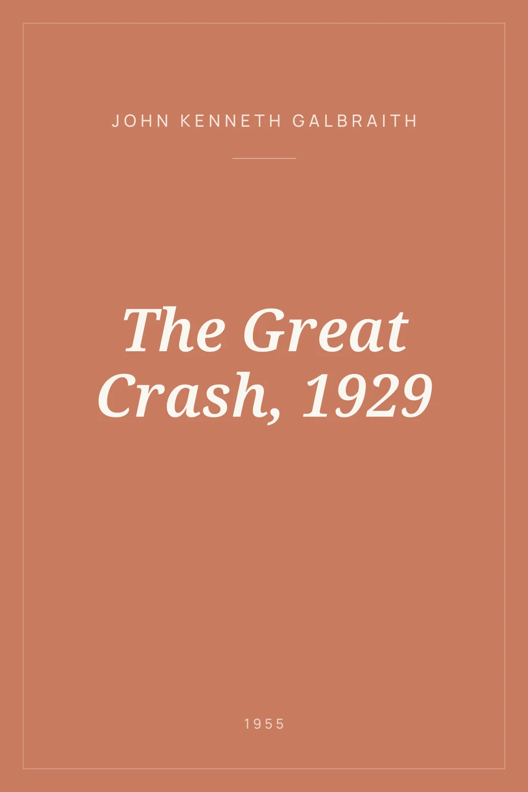 Portada de The Great Crash, 1929