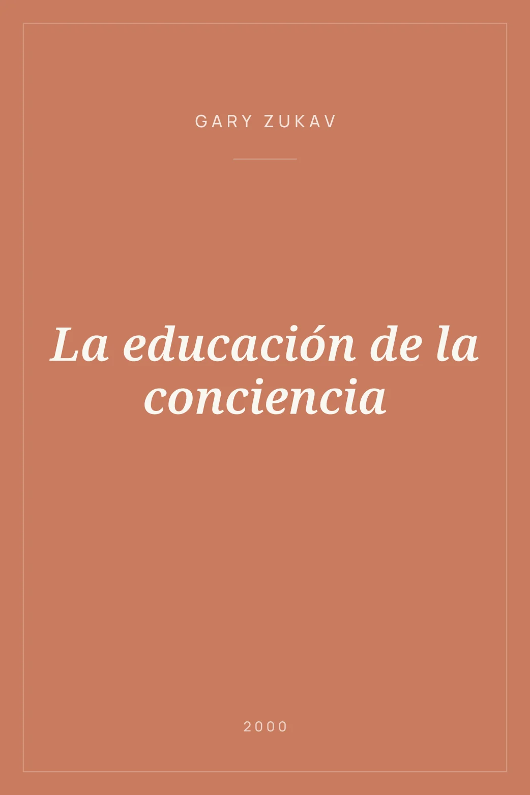 Portada de La educación de la conciencia