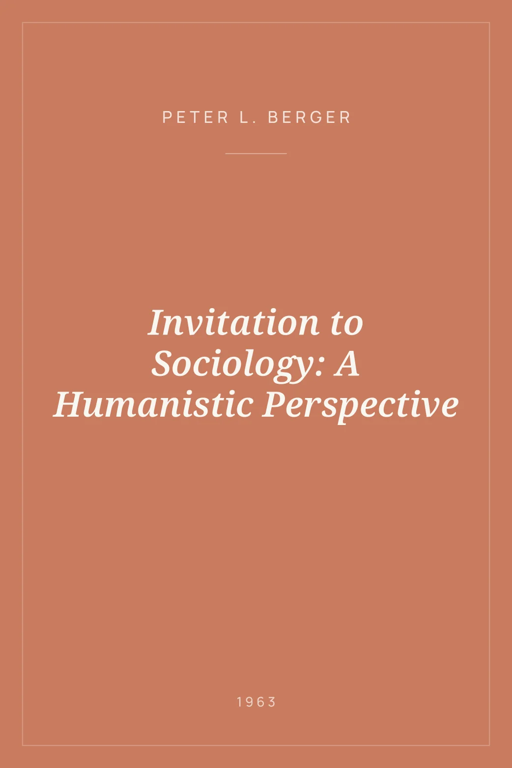 Portada de Invitation to Sociology: A Humanistic Perspective