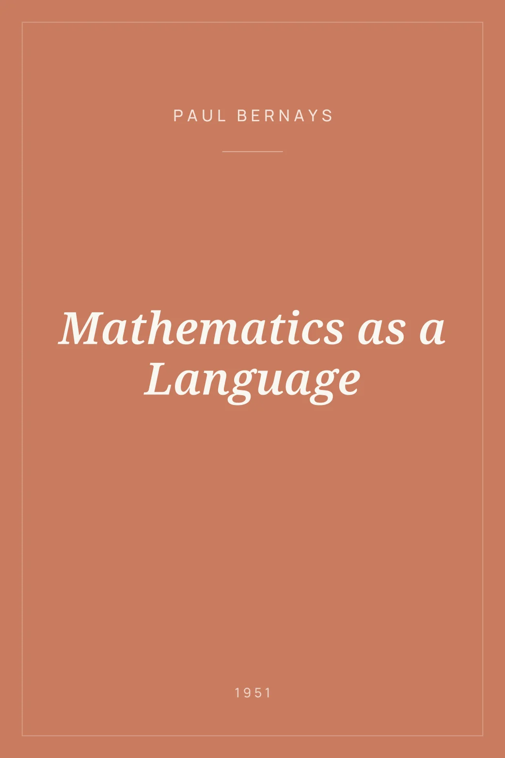 Portada de Mathematics as a Language