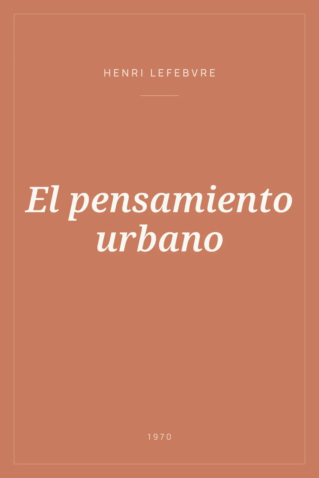 Portada de El pensamiento urbano