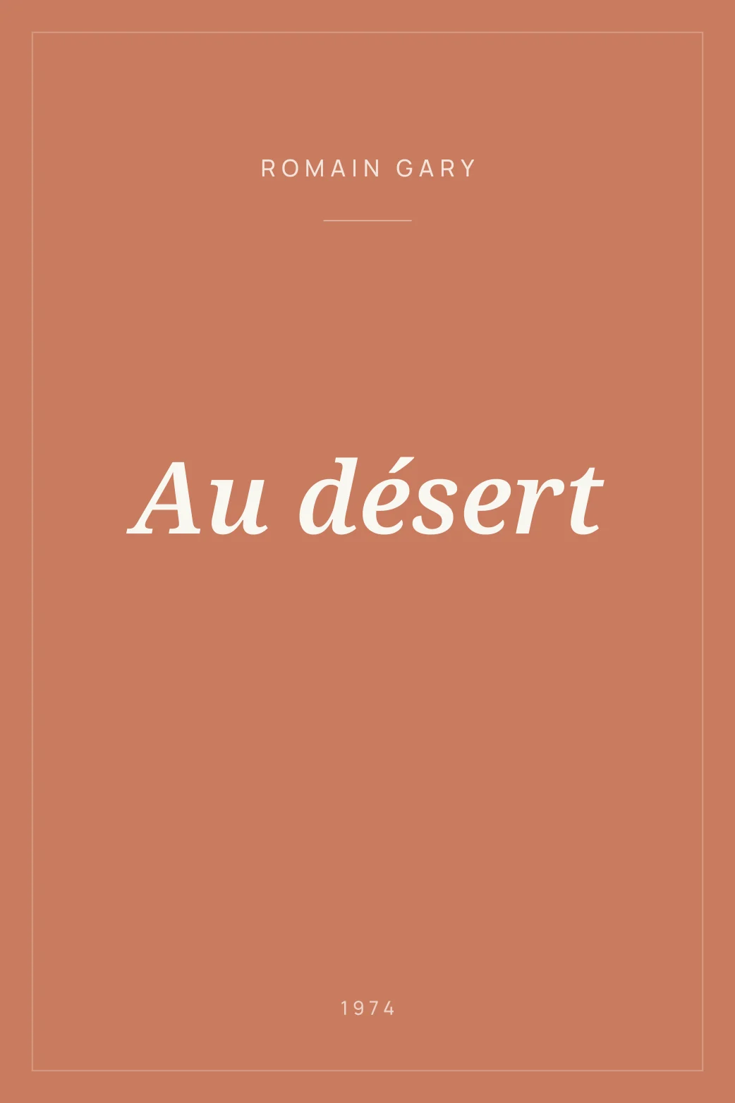 Portada de Au désert
