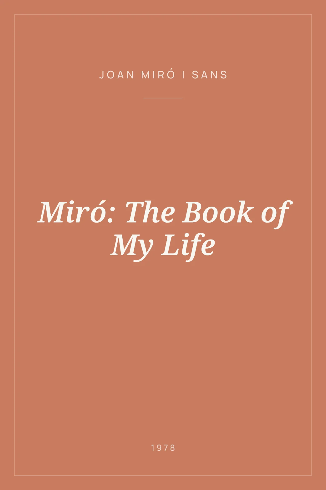 Portada de Miró: The Book of My Life