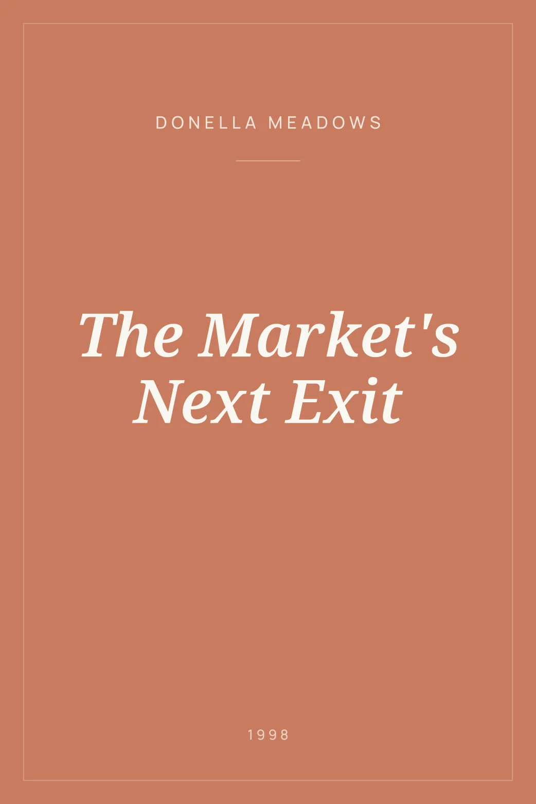 Portada de The Market's Next Exit