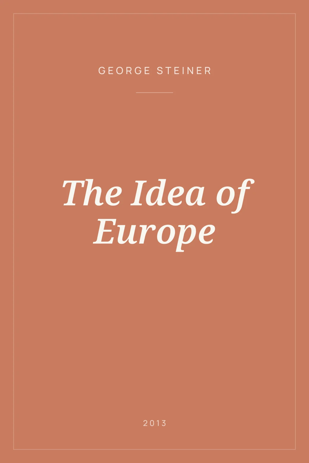 Portada de The Idea of Europe