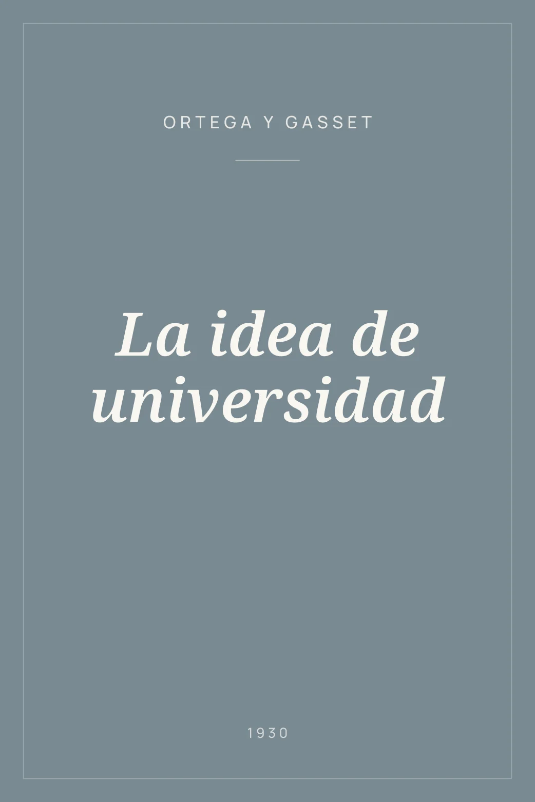 Portada de La idea de universidad