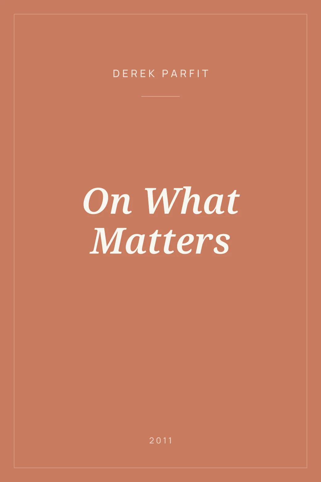 Portada de On What Matters