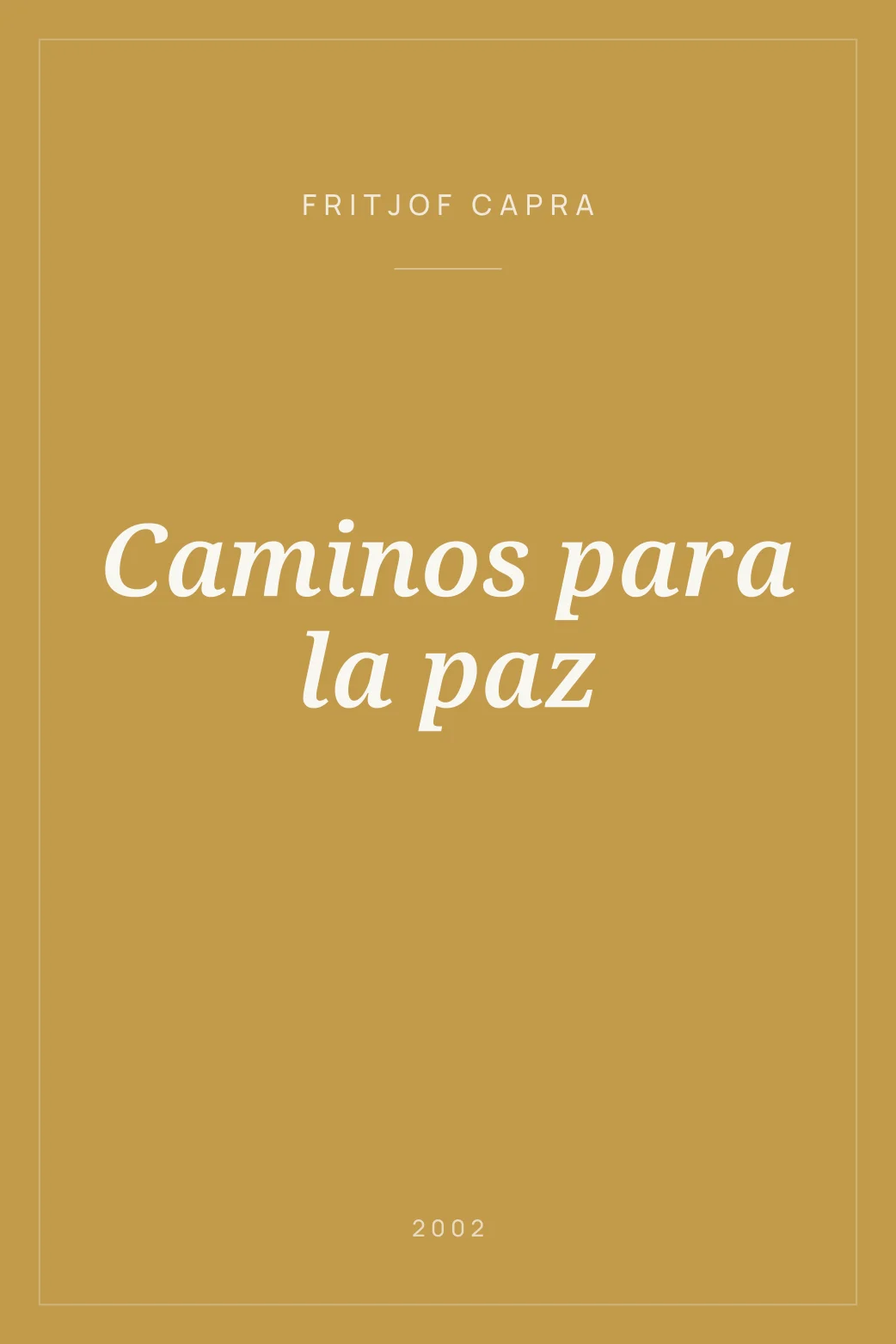 Portada de Caminos para la paz