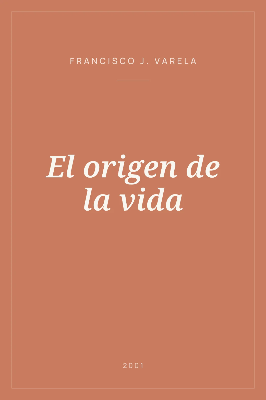 Portada de El origen de la vida