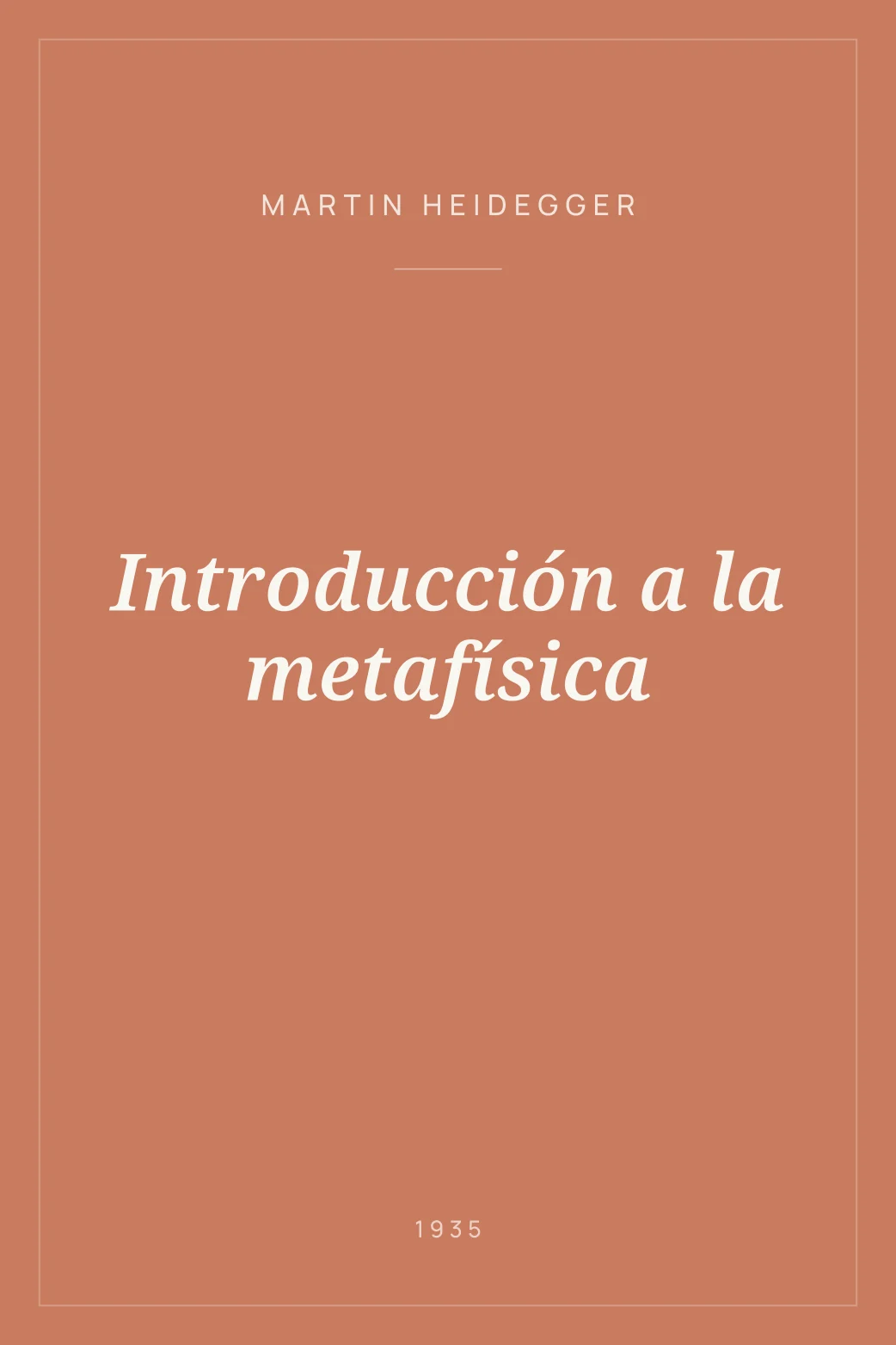 Portada de Introducción a la metafísica