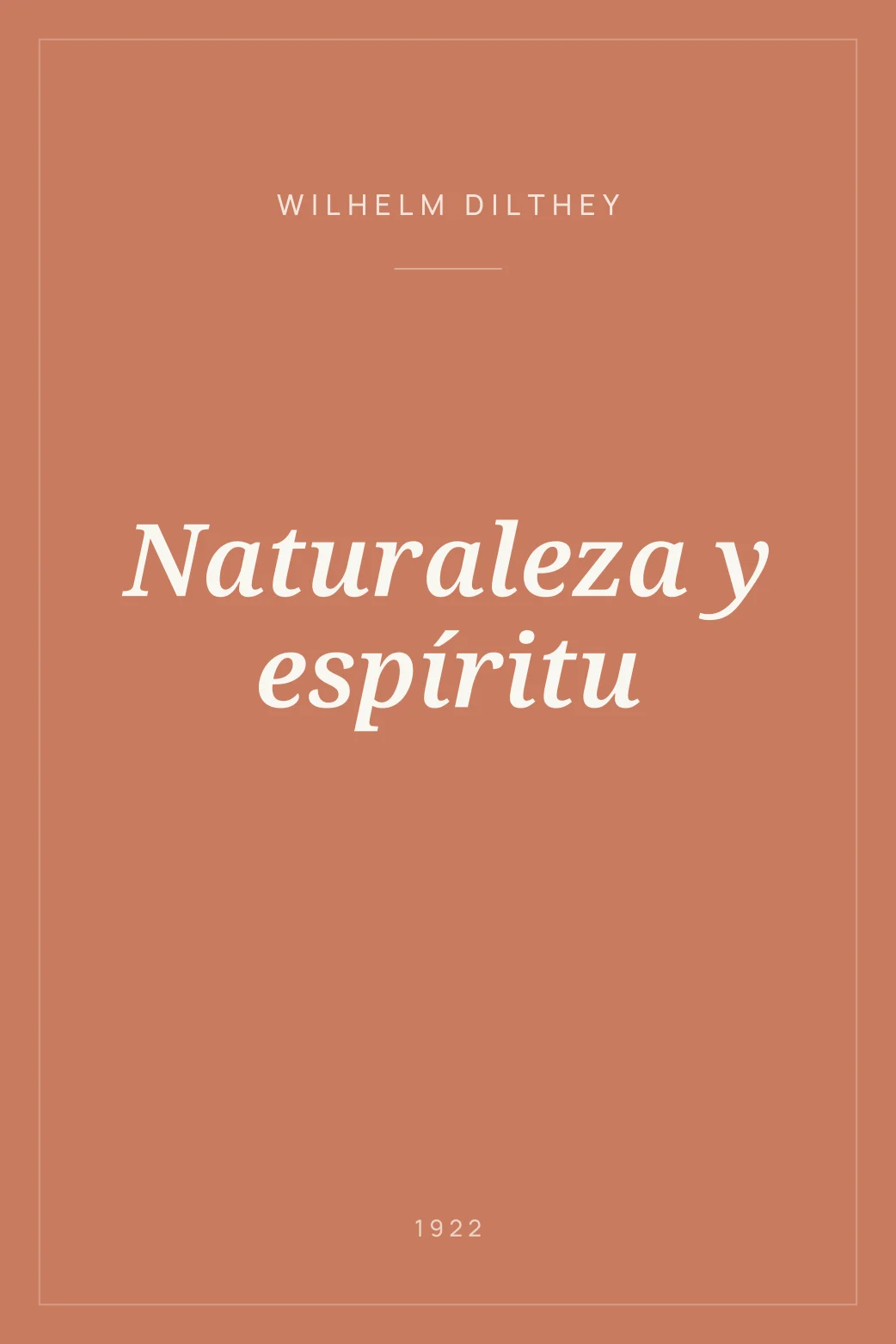 Portada de Naturaleza y espíritu