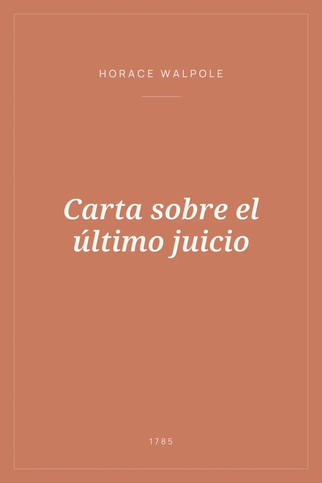 Portada de Carta sobre el último juicio