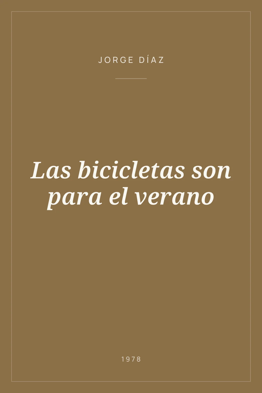 Portada de Las bicicletas son para el verano