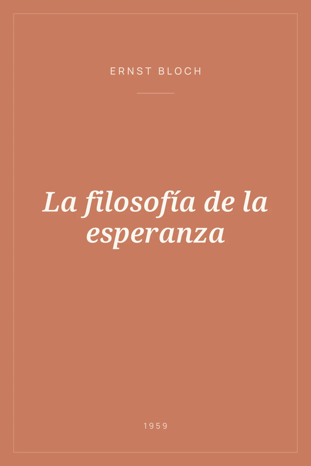 Portada de La filosofía de la esperanza