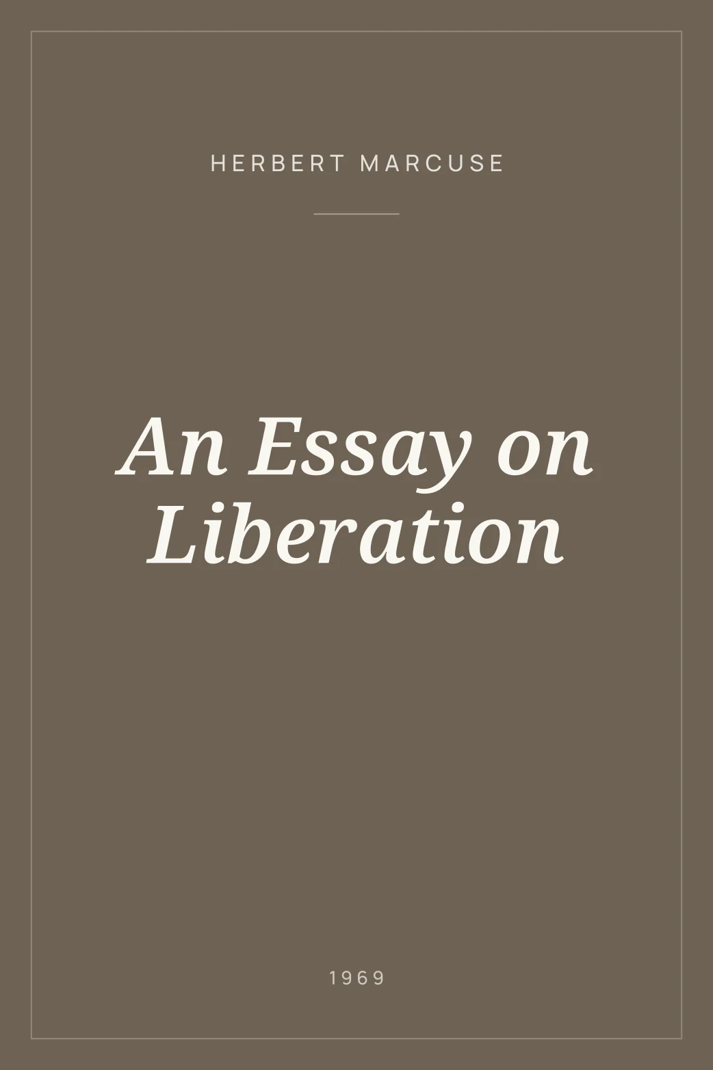 Portada de An Essay on Liberation