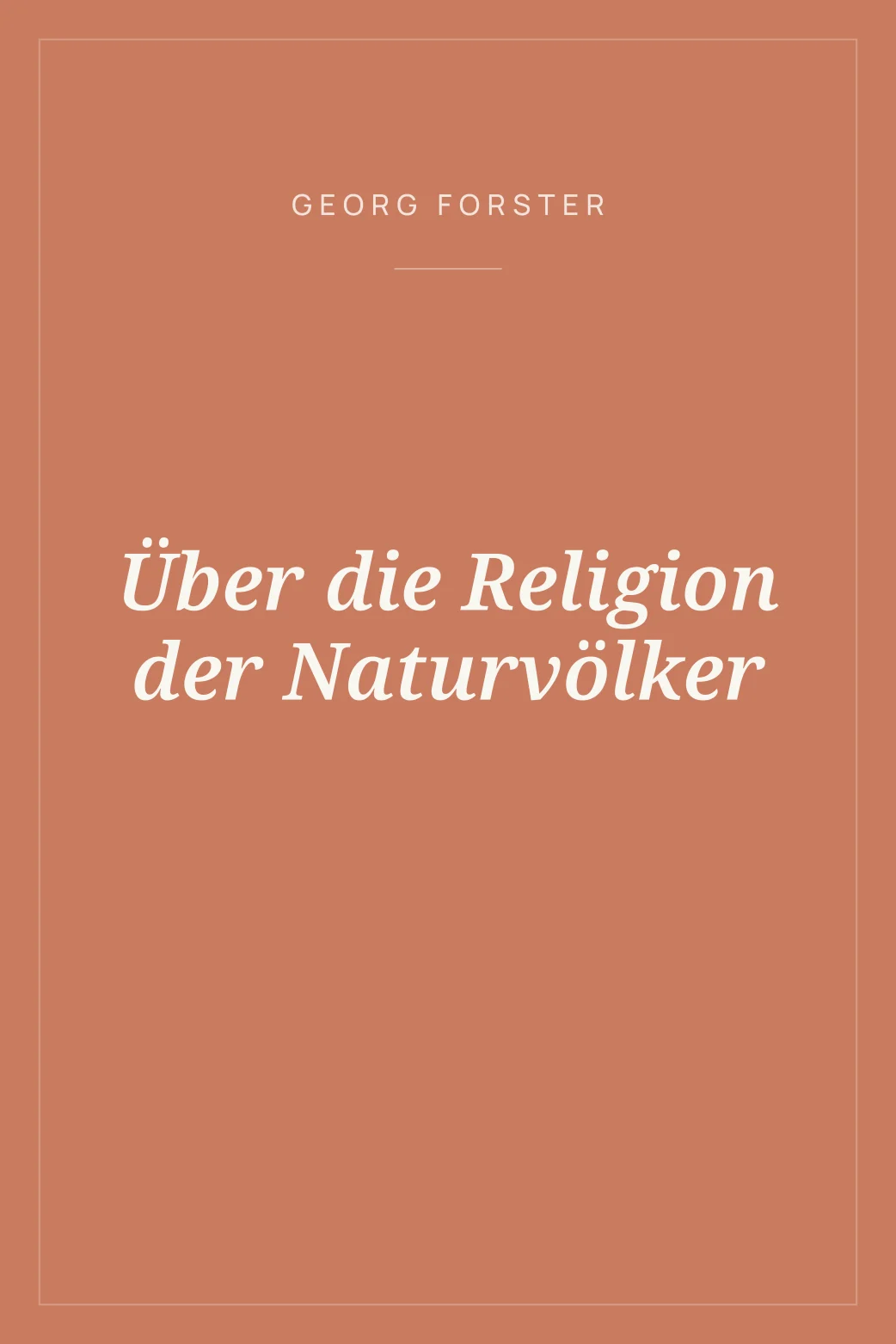Portada de Über die Religion der Naturvölker