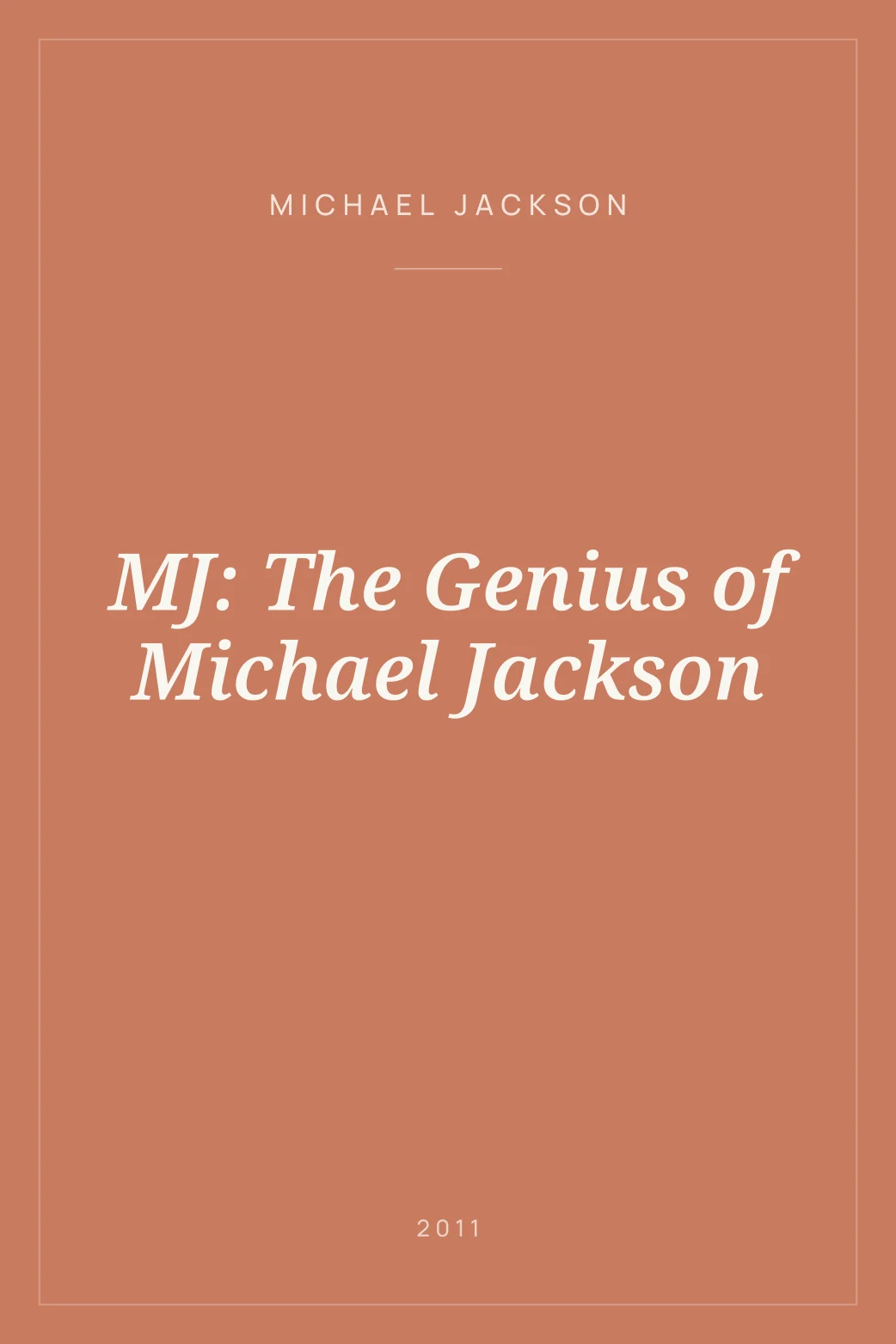 Portada de MJ: The Genius of Michael Jackson