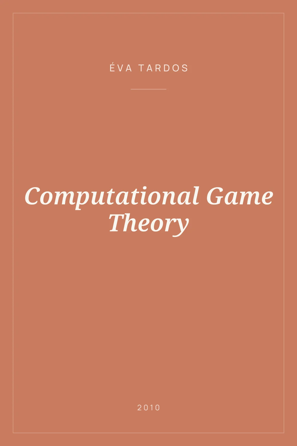 Portada de Computational Game Theory