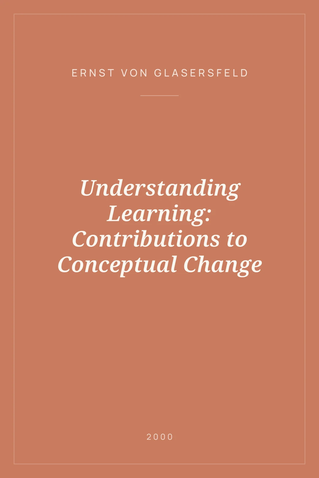 Portada de Understanding Learning: Contributions to Conceptual Change