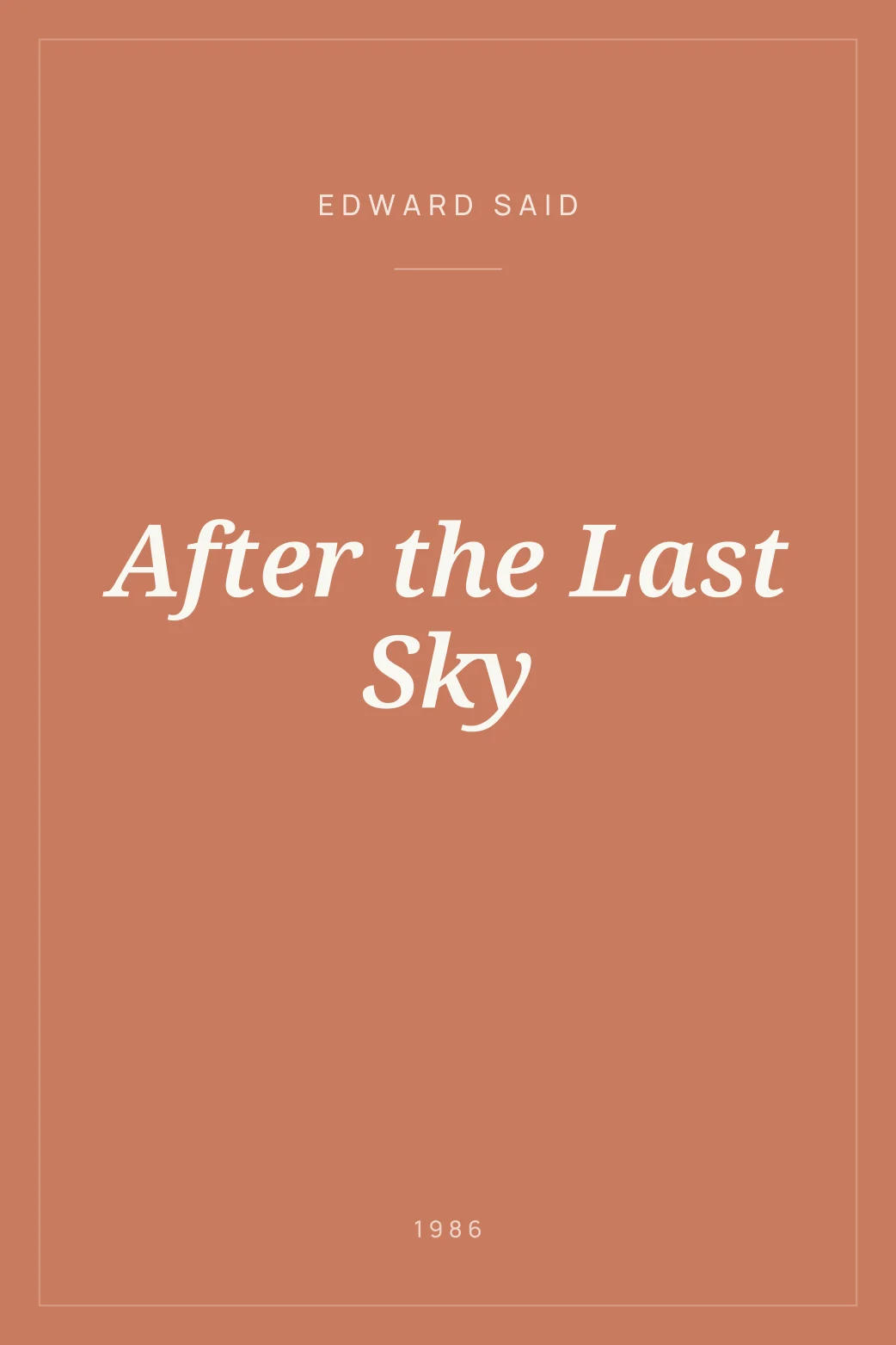 Portada de After the Last Sky