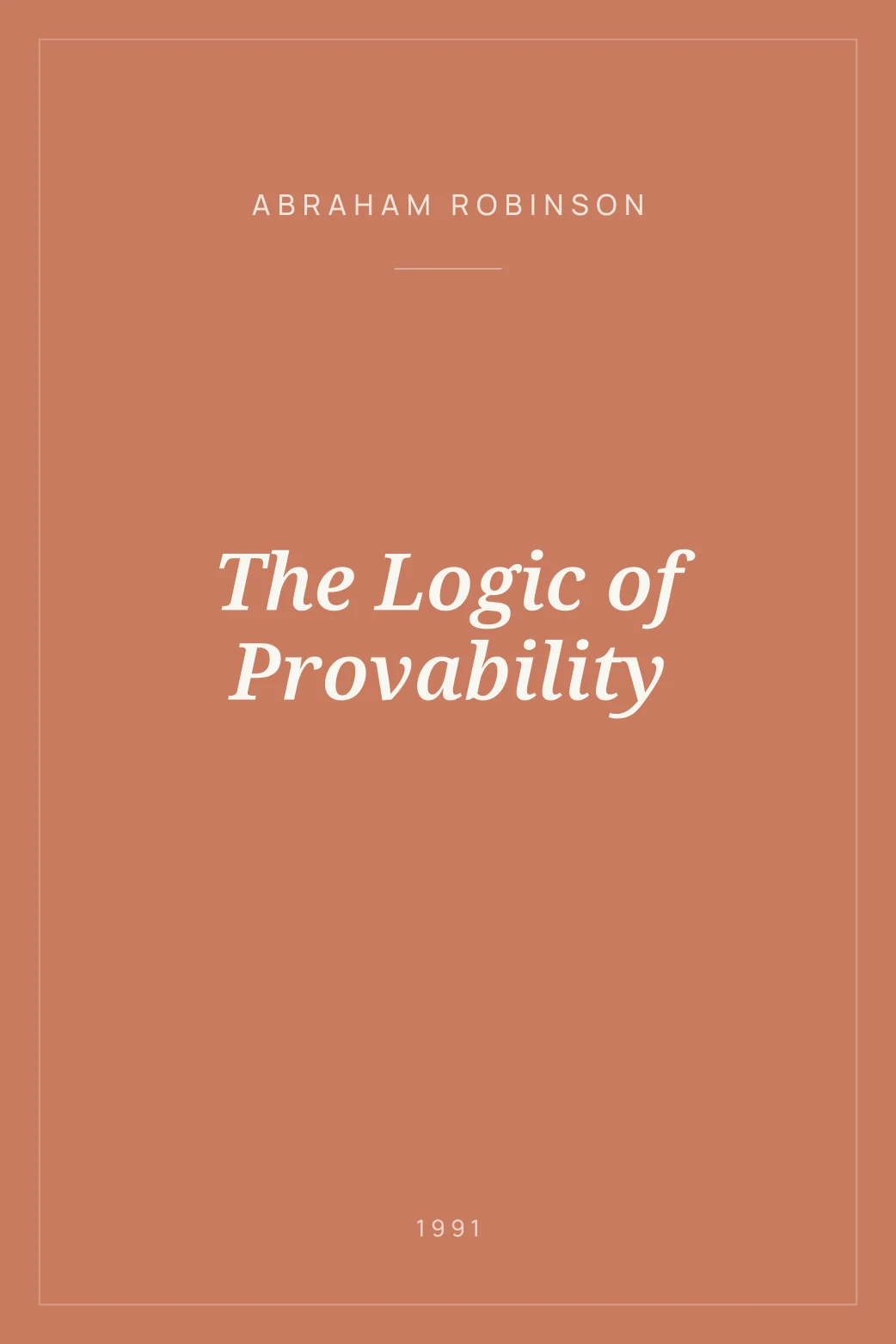 Portada de The Logic of Provability