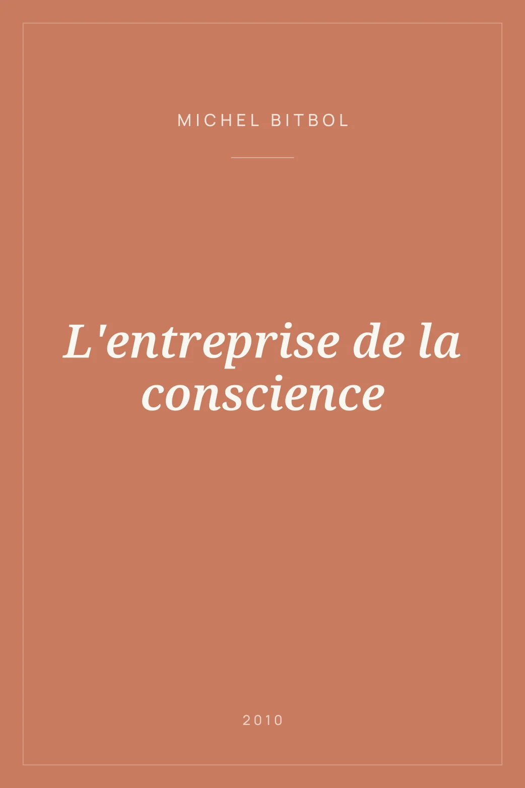 Portada de L'entreprise de la conscience