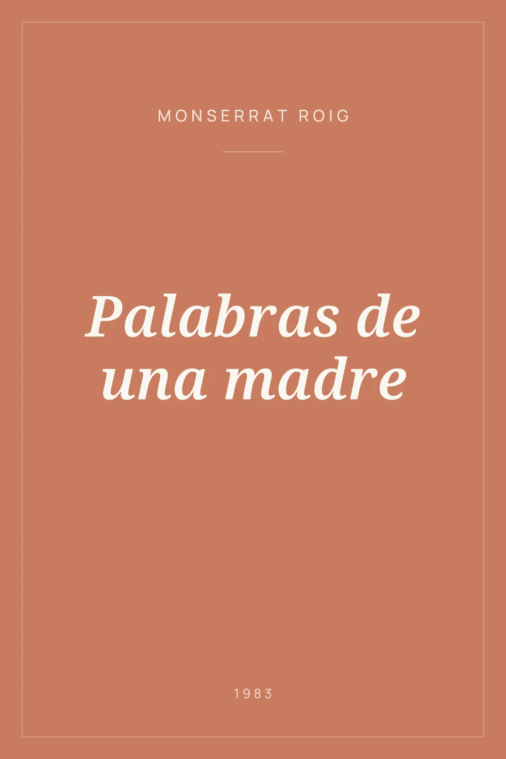 Portada de Palabras de una madre