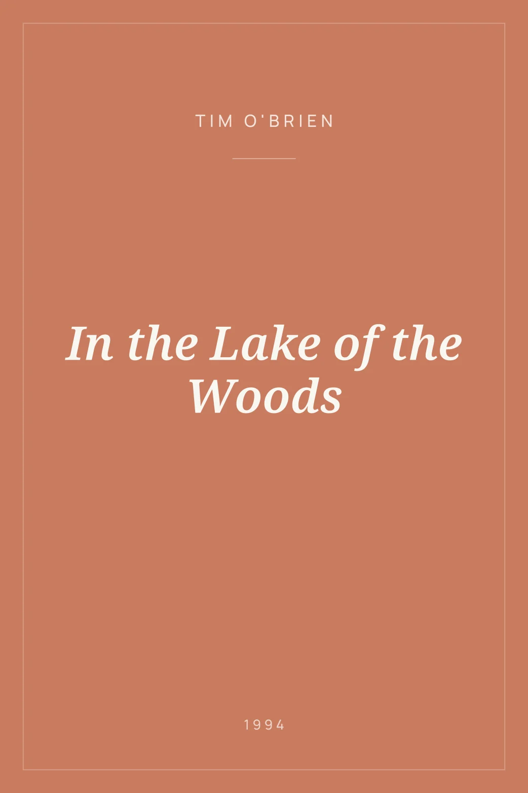 Portada de In the Lake of the Woods