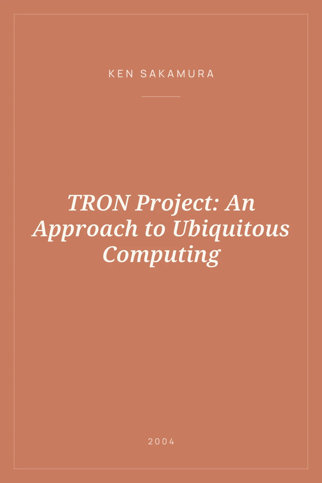Portada de TRON Project: An Approach to Ubiquitous Computing