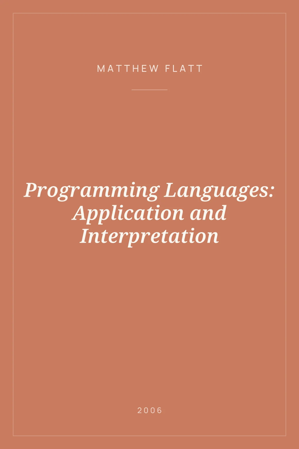 Portada de Programming Languages: Application and Interpretation